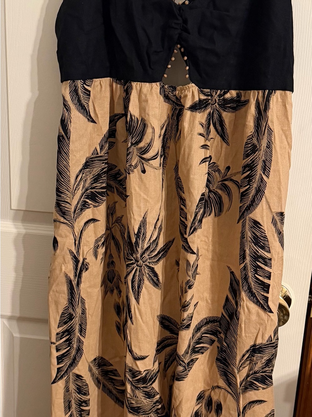 Black & Tan Floral Print Maxi Dress